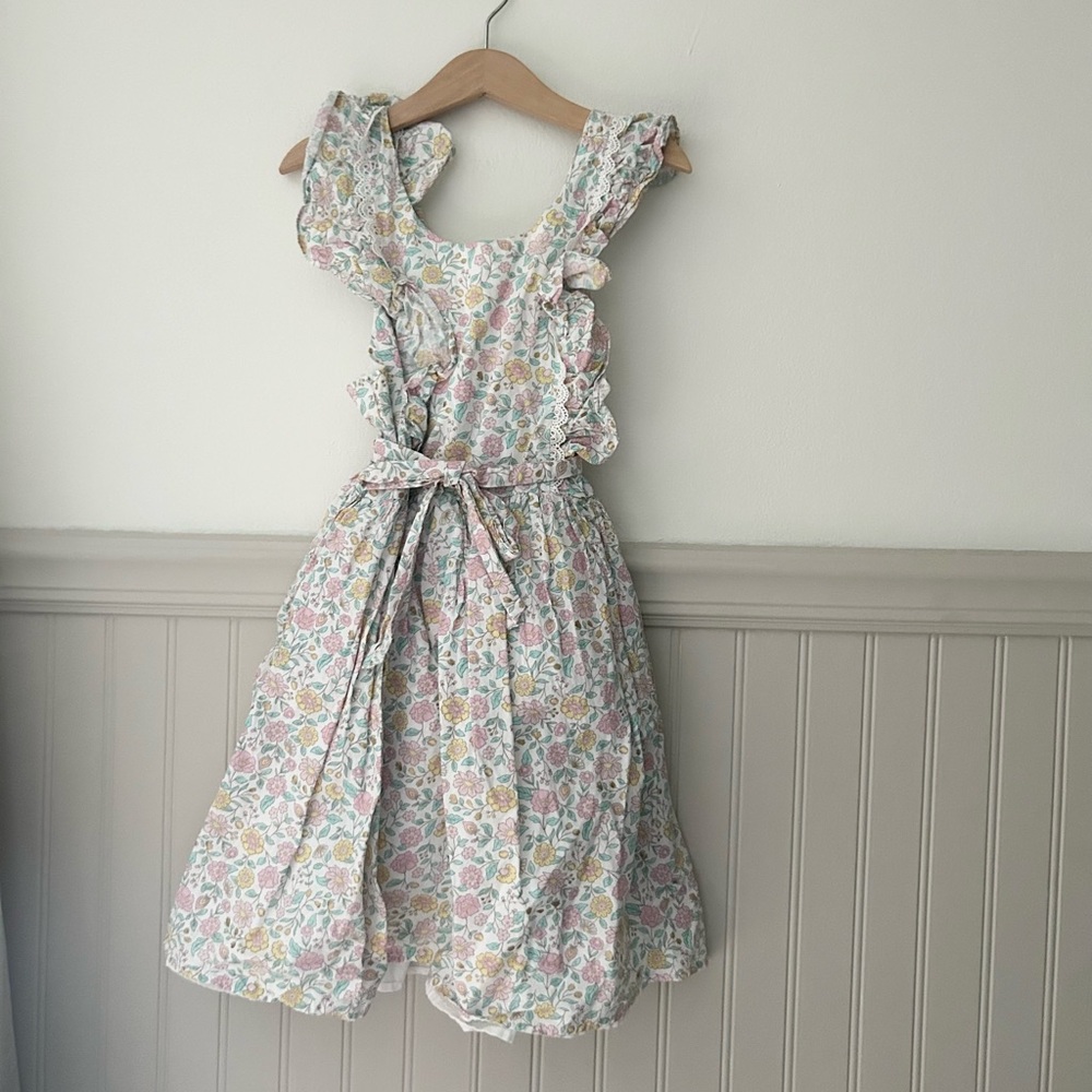 cupcakes & cashmere Girls Size 8 Pastel Floral Ruffle Sleeve Kids Sun Dress